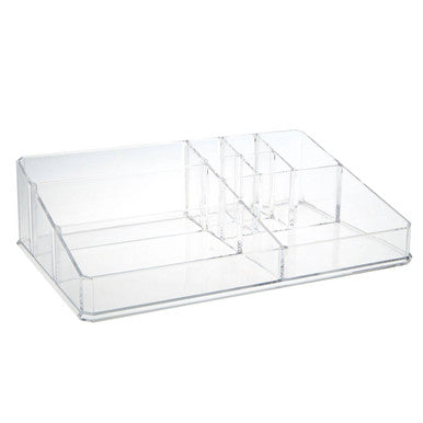 Orsina 9 Compartment Clear Makeup Organiser | Acrylic Cosmetic Storage