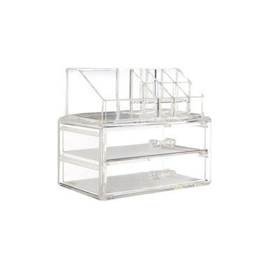 Orsina Makeup Storage Organiser – 9 Compartment & 2 Drawer Cosmetic Box