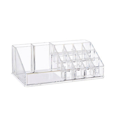 Orsina 16 Compartment Clear Makeup Organiser | Acrylic Cosmetic Storage