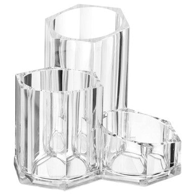 Orsina Clear 3 Compartment Cosmetics Organiser | Makeup Storage