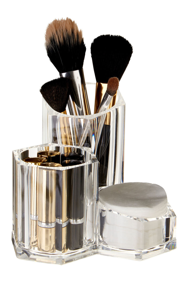 Orsina Clear 3 Compartment Cosmetics Organiser | Makeup Storage
