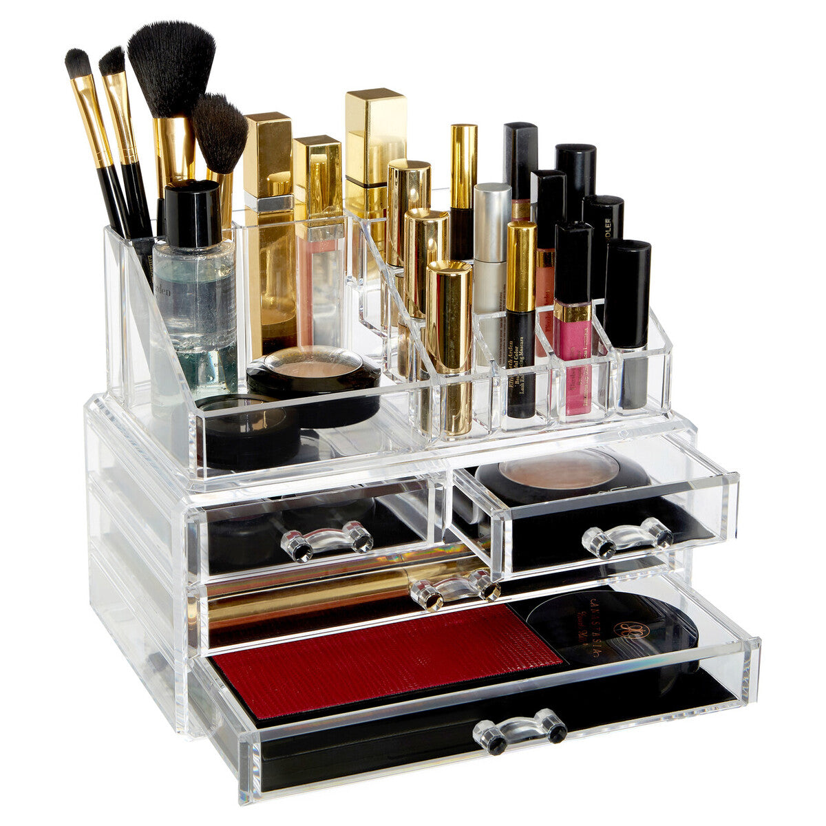 Orsina Clear Makeup Organiser – 16 Compartment Cosmetic Storage Drawers