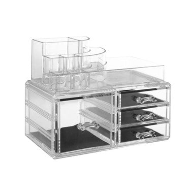 Orsina Clear Makeup Organiser – 8 Compartments and 4 Drawers