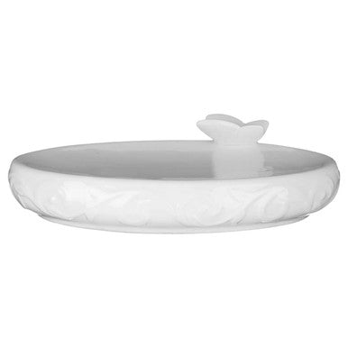 Orsina Edelle Porcelain Soap Dish – Minimalist Bathroom Sink Organizer