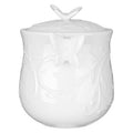 Orsina Edelle Porcelain Bathroom Jar – Butterfly Lid Vanity Organizer
