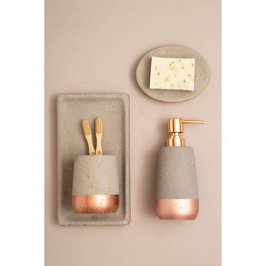 Orsina Neptune Concrete Effect Toothbrush Holder | Metallic Base