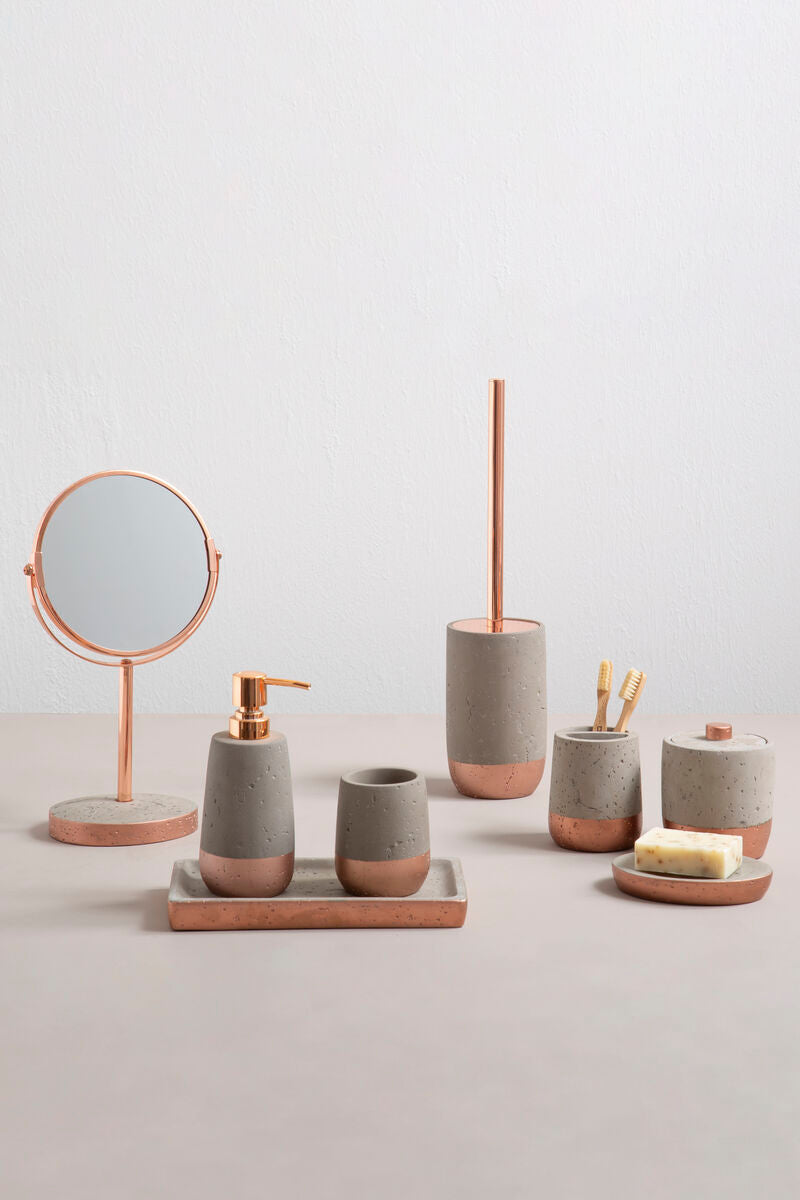 Orsina Neptune Grey Concrete Bathroom Tumbler and Toothbrush Holder