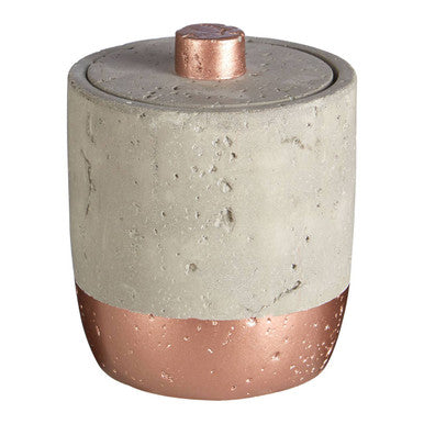 Orsina Neptune Concrete Cotton Jar with Lid – Grey & Metallic Storage