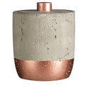 Orsina Neptune Concrete Cotton Jar with Lid – Grey & Metallic Storage