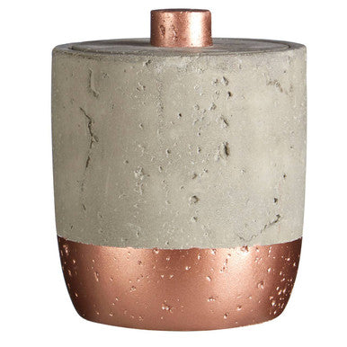 Orsina Neptune Concrete Cotton Jar with Lid – Grey & Metallic Storage