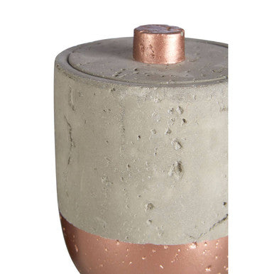 Orsina Neptune Concrete Cotton Jar with Lid – Grey & Metallic Storage
