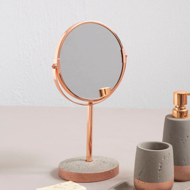 Orsina Neptune Round Swivel Bathroom Mirror – Copper Finish Design