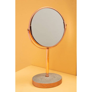 Orsina Neptune Round Swivel Bathroom Mirror – Copper Finish Design