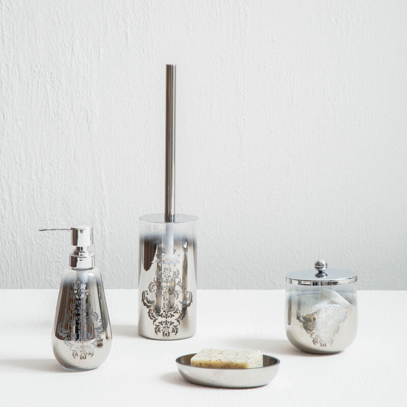 Orsina Elissa Silver Ombre Cotton Jar – 600ml Luxury Vanity Organizer
