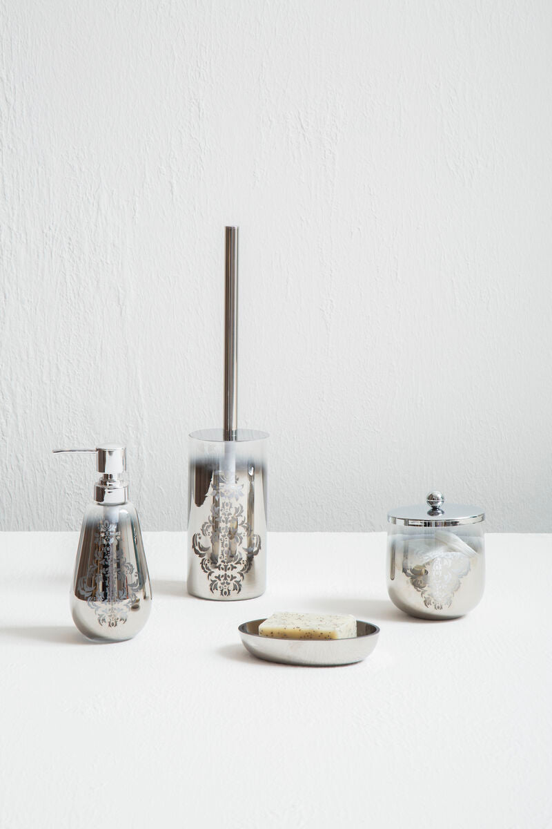 Orsina Elissa Silver Ombre Cotton Jar – 600ml Luxury Vanity Organizer