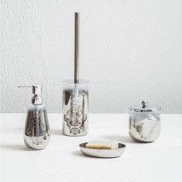 Orsina Elissa Toilet Brush and Holder – Silver Ombre Bathroom Set