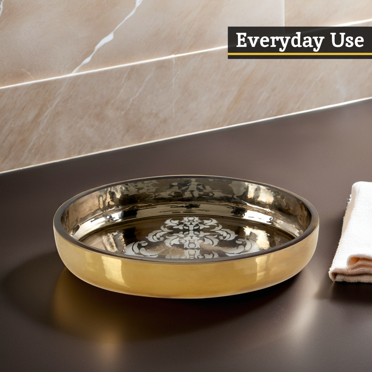 Orsina Elissa Oval Gold Soap Dish – Luxury Metal Bathroom Soap Holder