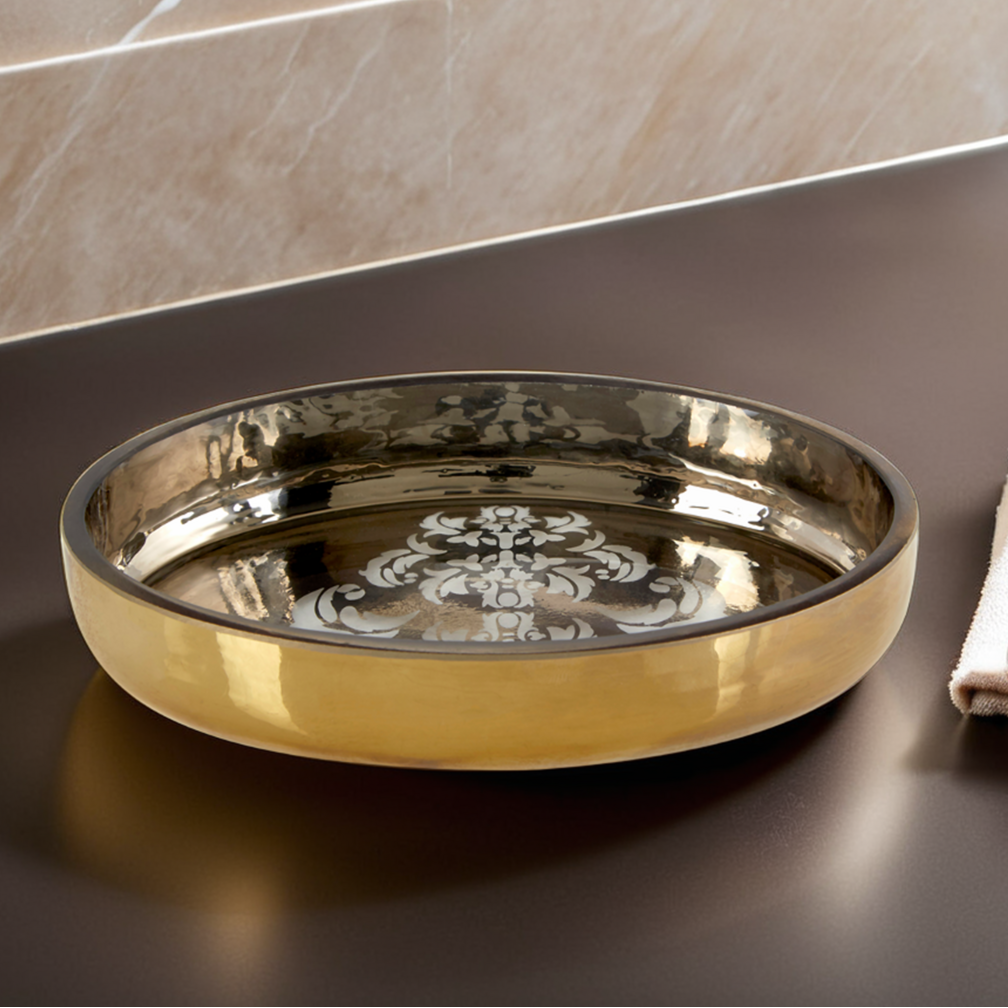 Orsina Elissa Oval Gold Soap Dish – Luxury Metal Bathroom Soap Holder