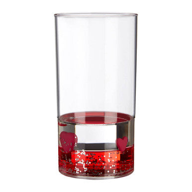 Orsina Acrylic Hearts Tumbler – Glitter Floating Heart Bathroom Cup