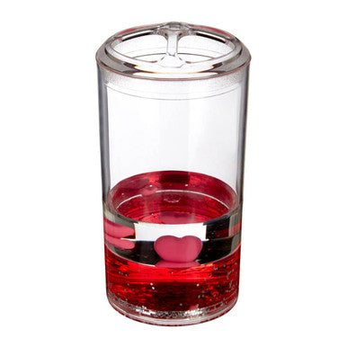 Orsina Floating Hearts Toothbrush Holder – Clear Acrylic Bathroom Organizer