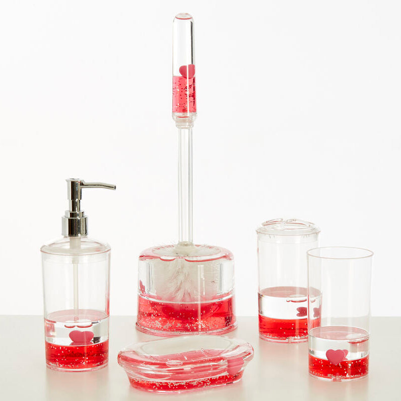 Orsina Floating Hearts Toothbrush Holder – Clear Acrylic Bathroom Organizer