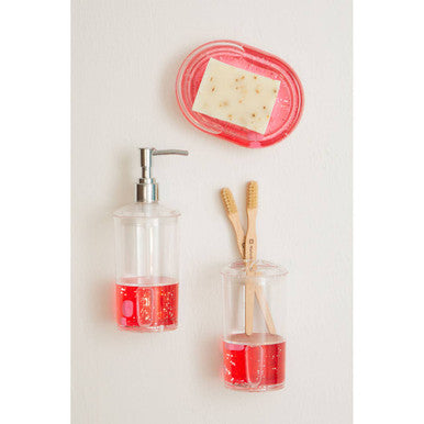 Orsina Floating Hearts Toothbrush Holder – Clear Acrylic Bathroom Organizer