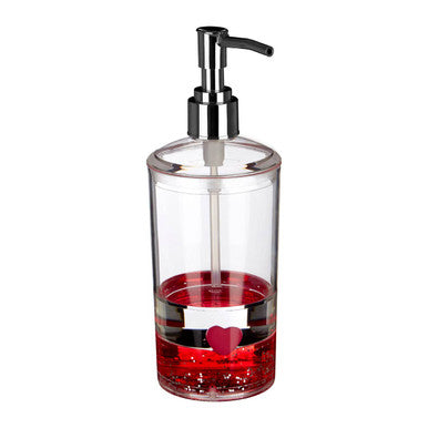 Orsina Floating Hearts Acrylic Lotion Dispenser | Clear Soap Pump