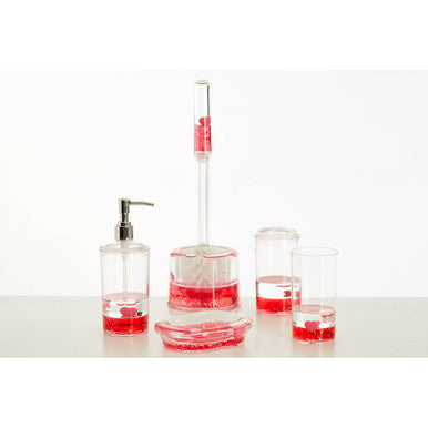 Orsina Floating Hearts Acrylic Lotion Dispenser | Clear Soap Pump