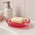 Orsina Acrylic Hearts Soap Dish – Clear Ribbed Bathroom Sink Holder