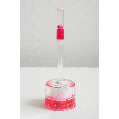 Orsina Floating Hearts Toilet Brush Holder – Clear Acrylic Bathroom Decor