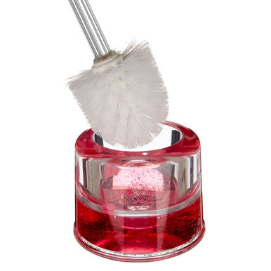 Orsina Floating Hearts Toilet Brush Holder – Clear Acrylic Bathroom Decor