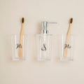 Orsina Mr and Mrs Bathroom Accessory Set – 4 Piece Vanity Organizer