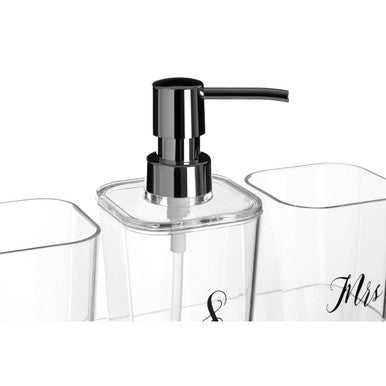 Orsina Mr and Mrs Bathroom Accessory Set – 4 Piece Vanity Organizer