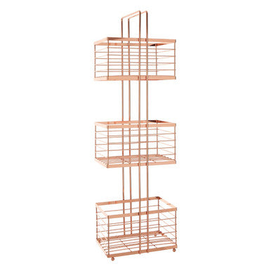 Orsina Linnea Rose Gold Rectangular Storage Caddy | Vanity Organiser