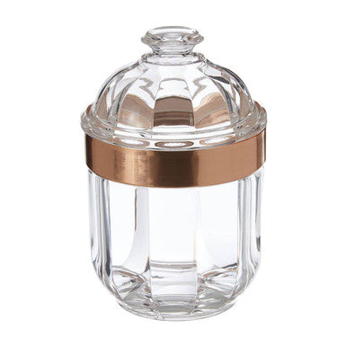 Orsina Small Rose Gold Acrylic Storage Jar | Airtight Vanity Organizer