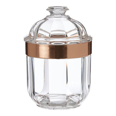 Orsina Small Rose Gold Acrylic Storage Jar | Airtight Vanity Organizer
