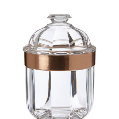 Orsina Small Rose Gold Acrylic Storage Jar | Airtight Vanity Organizer