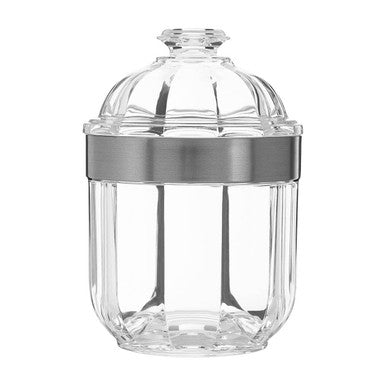 Orsina Guan Small Silver Acrylic Storage Jar | Clear Vanity Canister