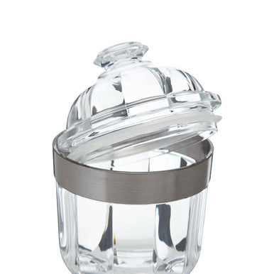 Orsina Guan Small Silver Acrylic Storage Jar | Clear Vanity Canister
