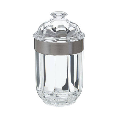Orsina Medium Silver Acrylic Storage Jar | Fluted Kitchen Canister