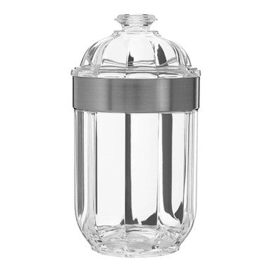Orsina Medium Silver Acrylic Storage Jar | Fluted Kitchen Canister