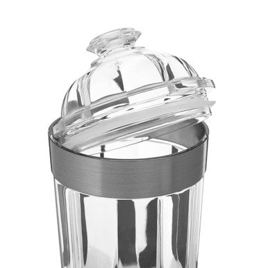 Orsina Medium Silver Acrylic Storage Jar | Fluted Kitchen Canister