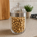 Orsina Medium Silver Acrylic Storage Jar | Fluted Kitchen Canister