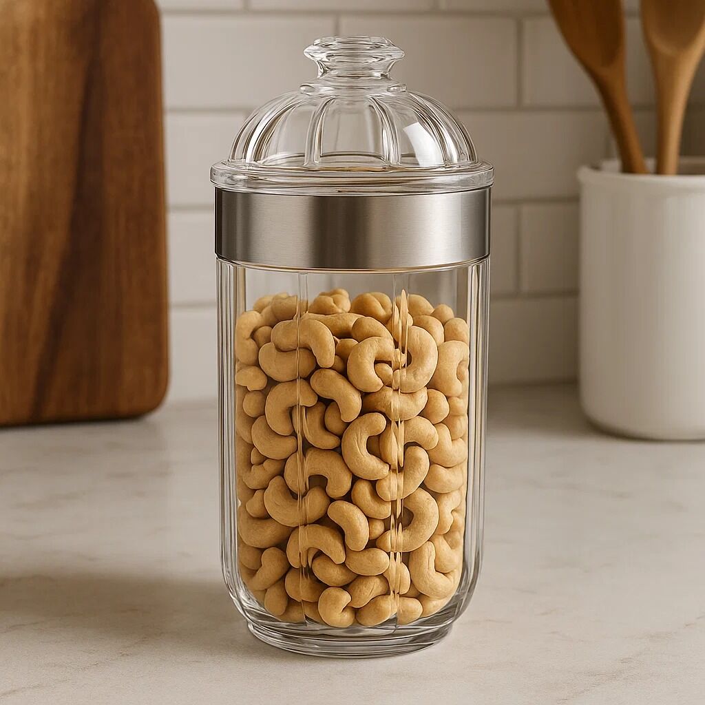 Orsina Guan Large Silver Acrylic Storage Jar | Airtight Kitchen Canister