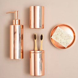 Orsina Clara Rose Gold Toothbrush Holder – Modern Bathroom Organizer