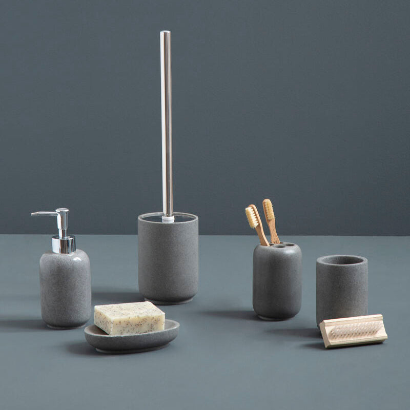 Orsina Canyon Grey Toilet Brush – Modern Stone Effect Bathroom Set