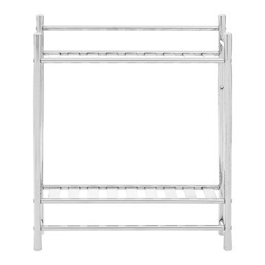 Orsina Dara Chrome 2-Tier Bathroom Shelves | Modern Storage Organizer