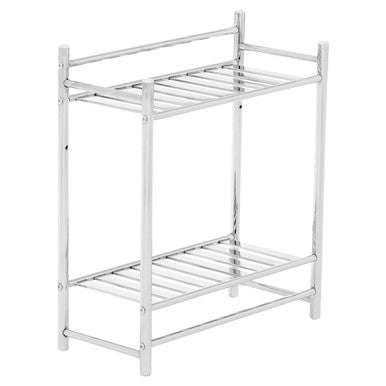 Orsina Dara Chrome 2-Tier Bathroom Shelves | Modern Storage Organizer