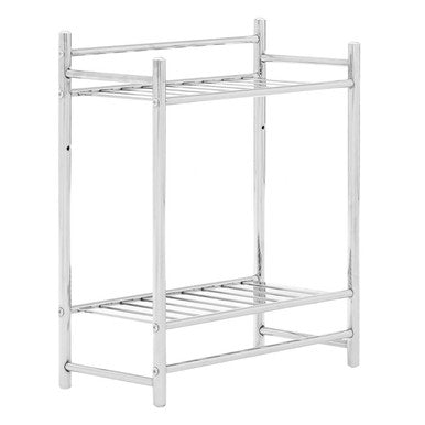 Orsina Dara Chrome 2-Tier Bathroom Shelves | Modern Storage Organizer