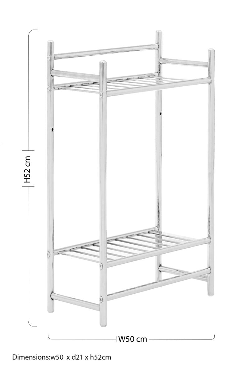Orsina Dara Chrome 2-Tier Bathroom Shelves | Modern Storage Organizer